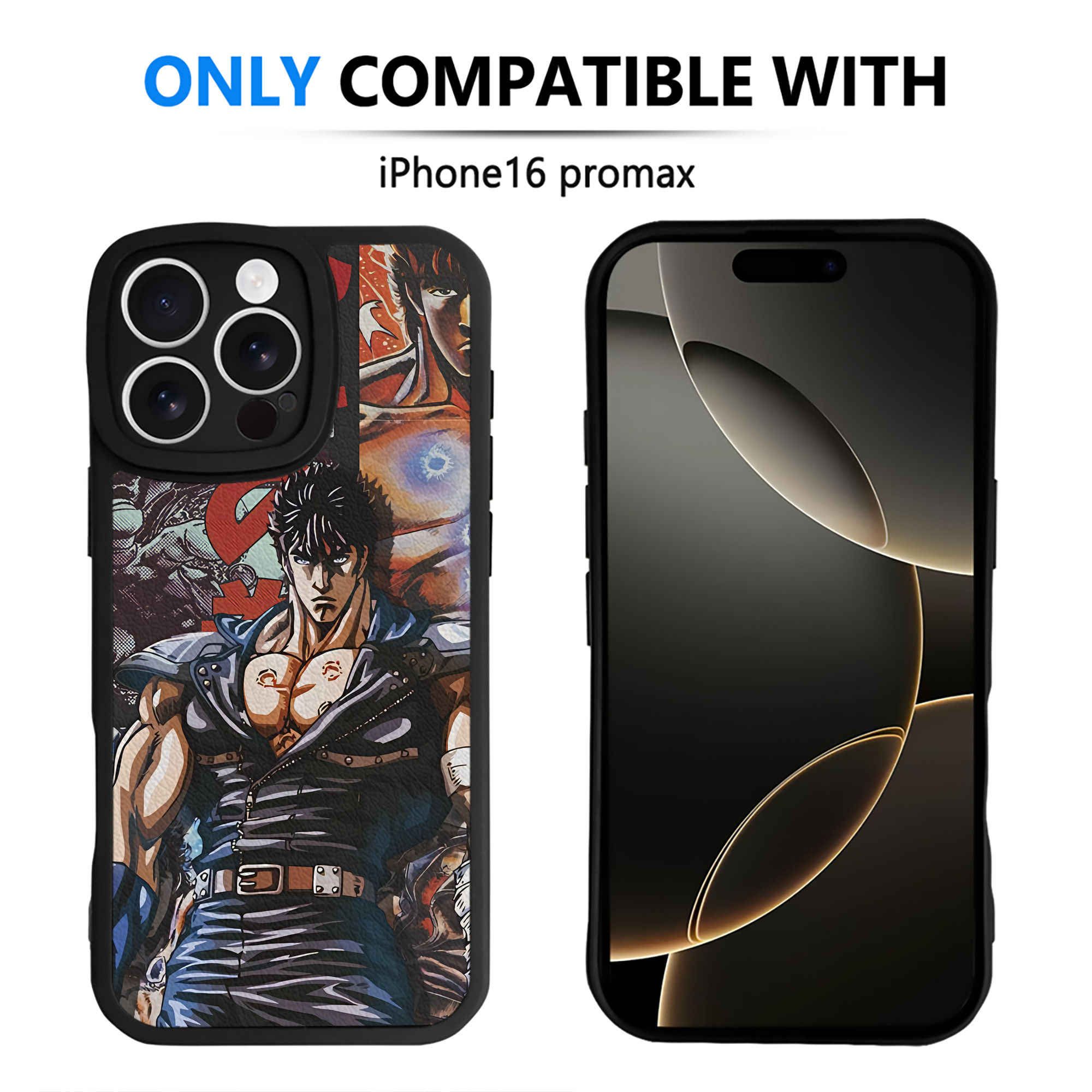 （画像用） 北斗の拳 Fist of the North Star 【iPhone 16シリーズ対応】シリコンスマホケース（レザー調） 材質：シリコン